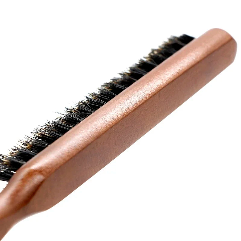 Natural Boar Bristle Hair Brush – Wood Handle Anti-Static Comb Hair Brush PLUSH