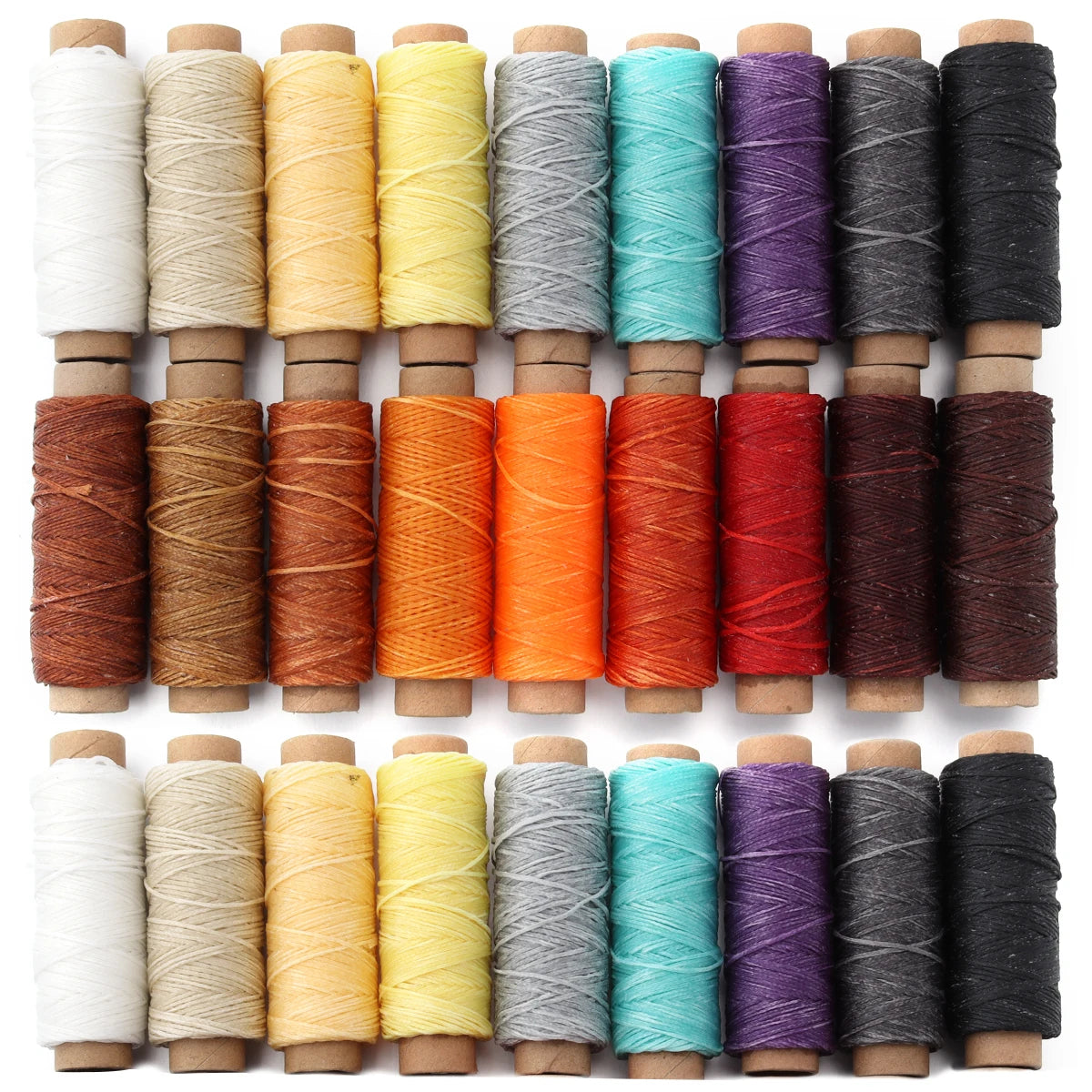 50 Yards Flat Waxed Thread 1mm | Leather & Bookbinding Cord Waxed Sewing Thread PLUSH