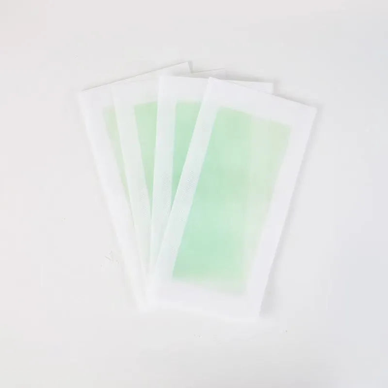 10pcs Hair Removal Wax Strips – Face, Body, Legs & Arms Hair Removal Strips PLUSH Green 10Pcs