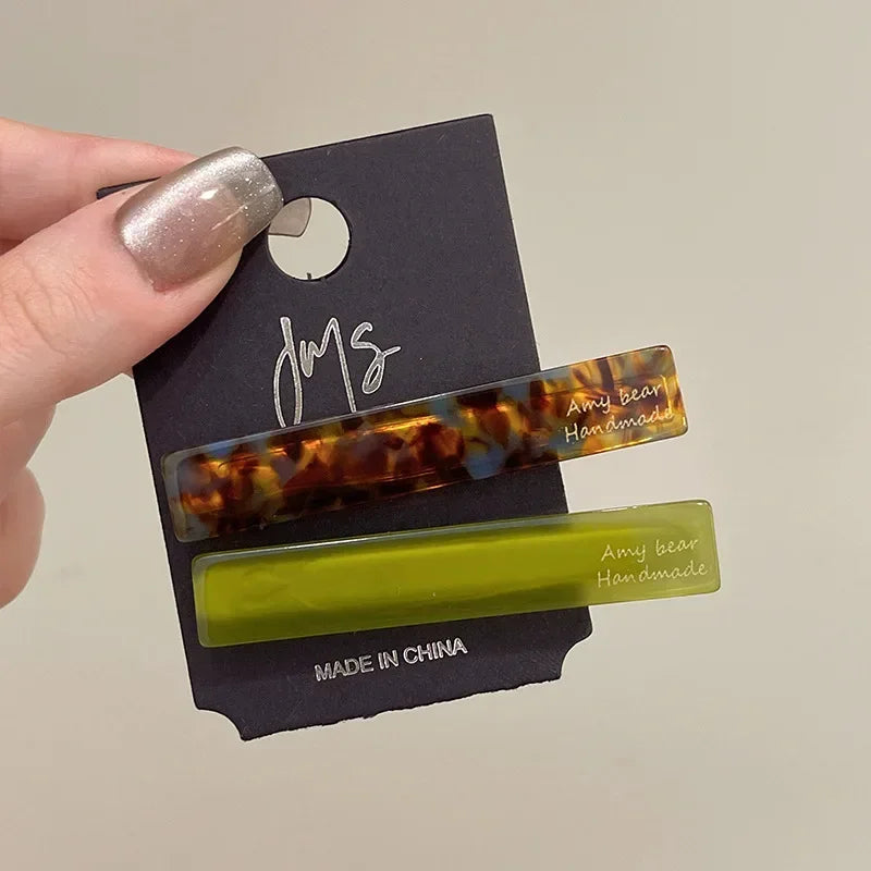 2-Pack Acetate Geometric Hair Clips – Women's Duckbill Barrettes Duckbill Hair Clips PLUSH 1 2Pcs