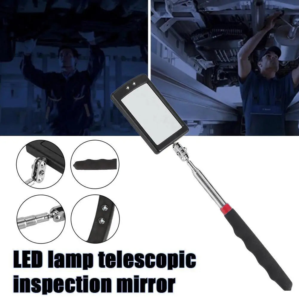Magnetic Telescopic Inspection Mirror with LED Light | 290–880mm Telescopic Inspection Mirror PLUSH