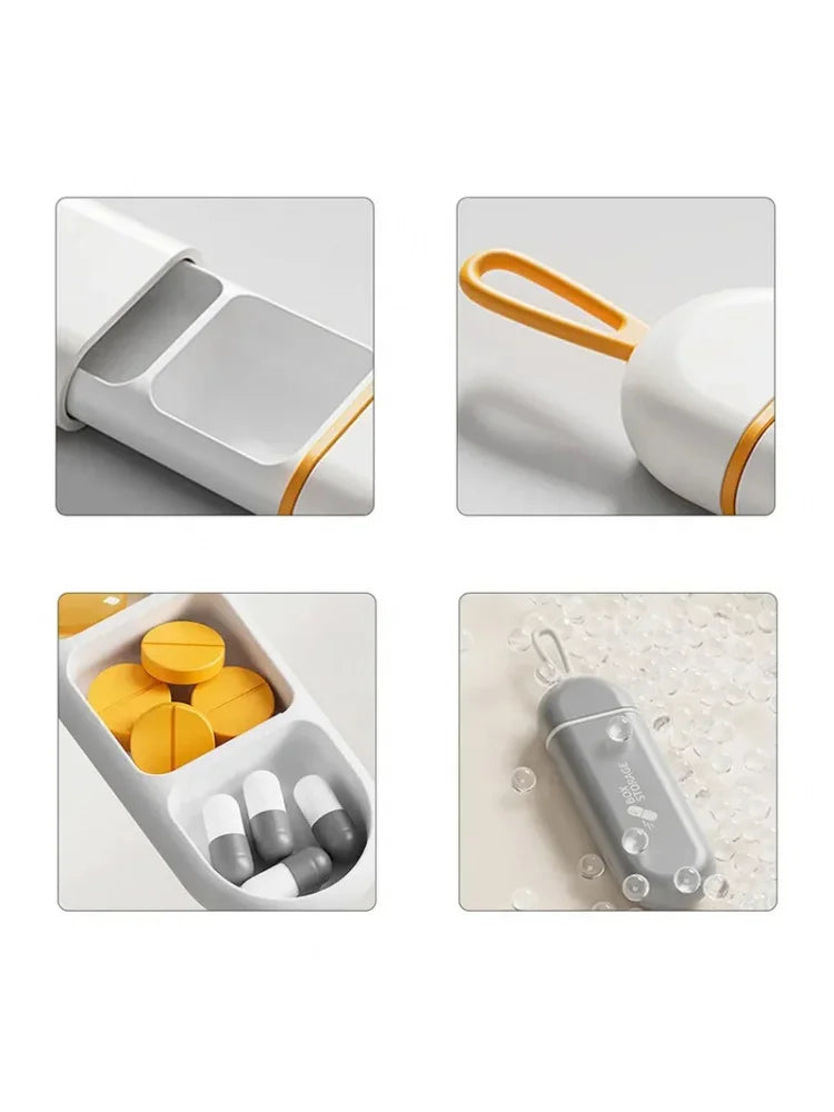 3-Compartment Portable Pill Organizer | Moisture-Proof Travel Case Pill Organizer Case PLUSH