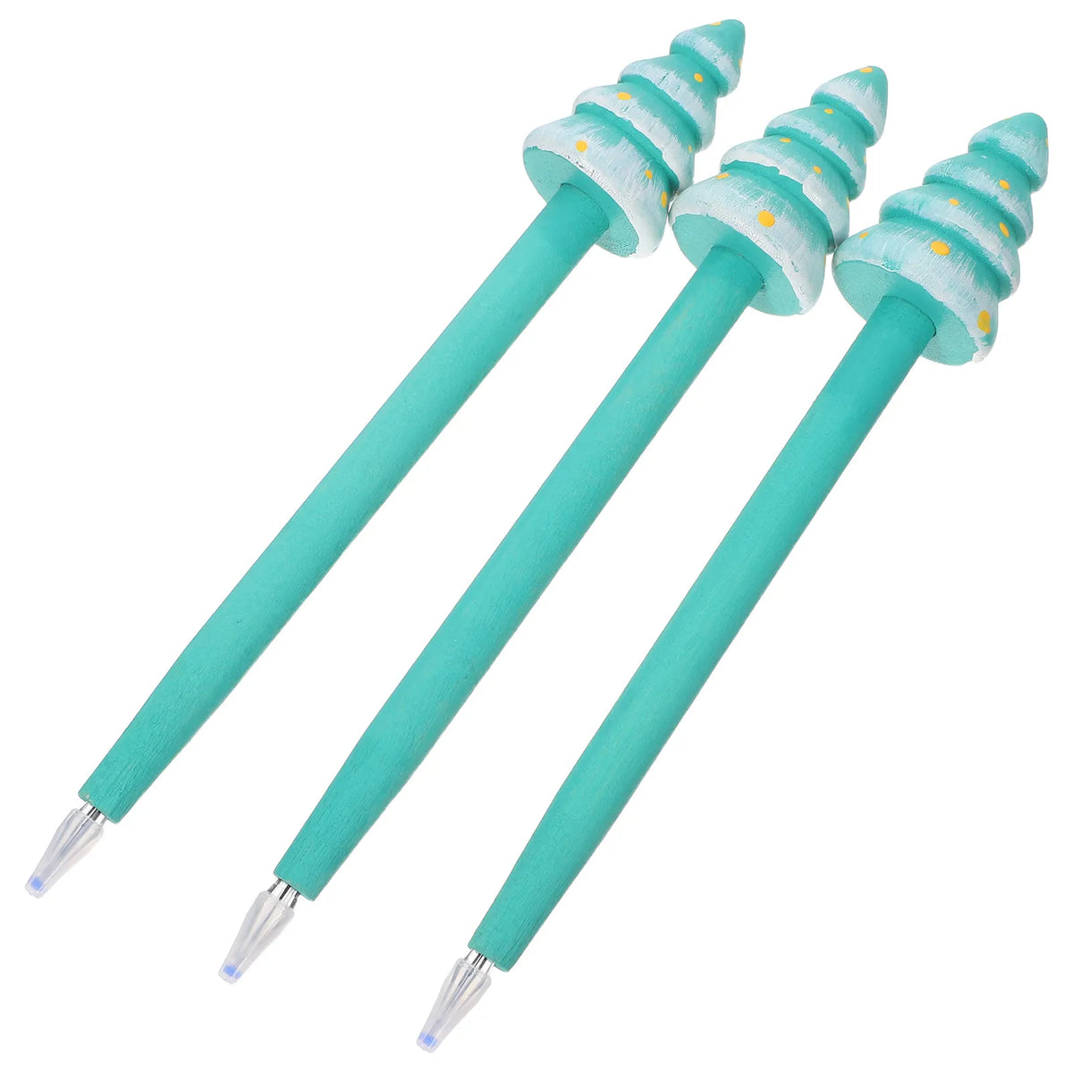 3pcs Christmas Tree Wooden Gel Ink Pens – Festive Writing Set Novelty Gel Pens PLUSH
