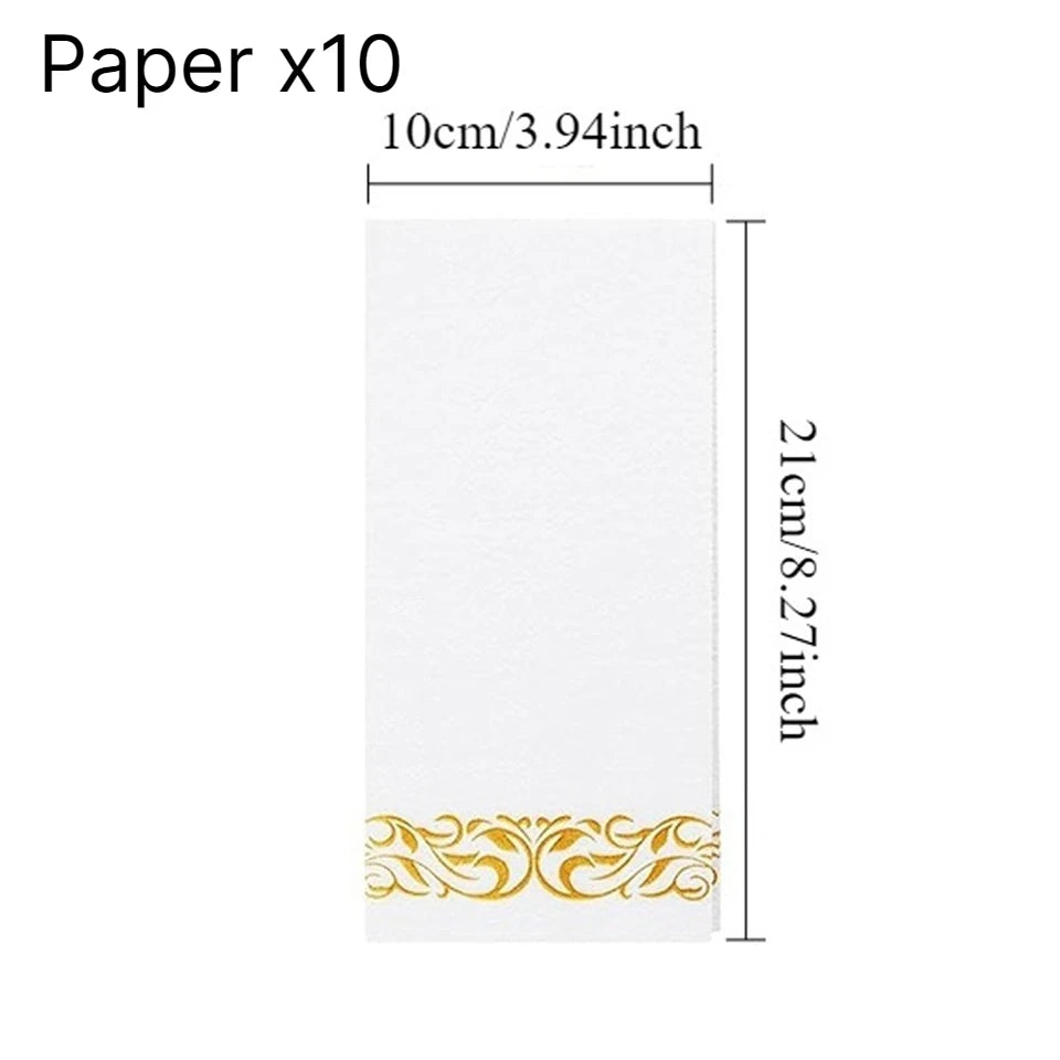 Gold Rim Disposable Dinnerware Set – Plates, Cups & Cutlery Disposable Dinnerware Set PLUSH Paper