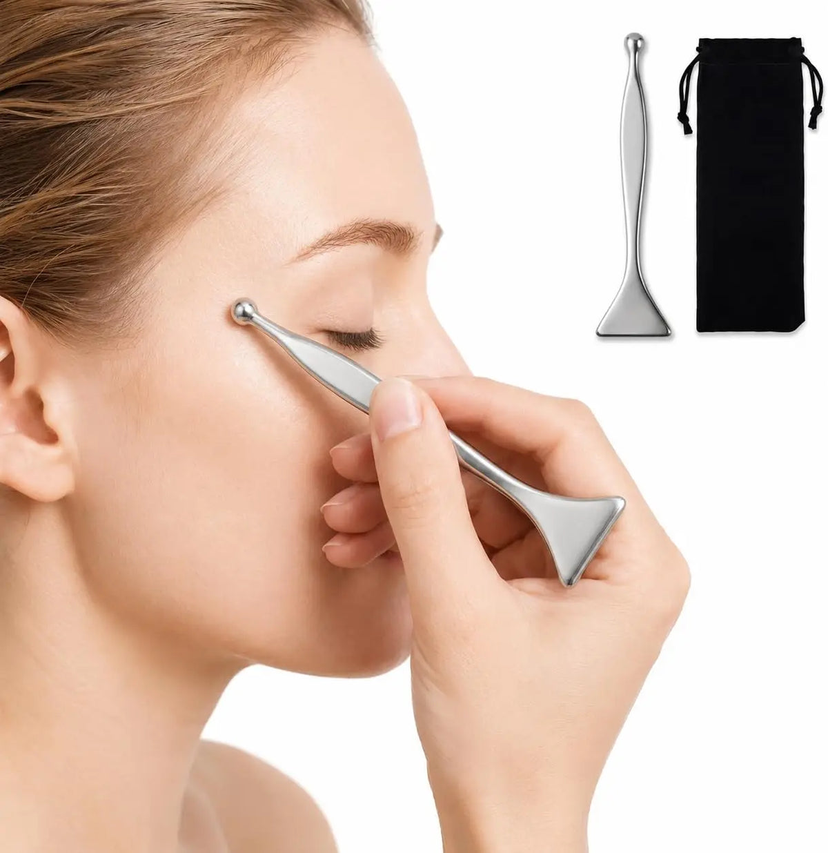 Stainless Steel Acupressure Pen – Trigger Point Massage Tool Acupressure Massage Tool PLUSH Silvery