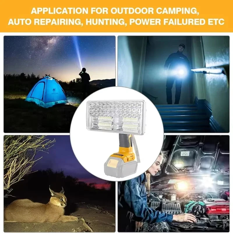 ZWINCKY Cordless LED Work Light for Dewalt 18V/20V Battery Cordless Work Light PLUSH