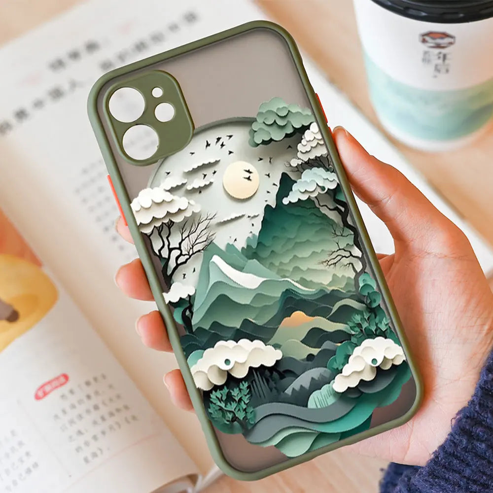 Landscape iPhone Case | Mountains & Rivers Shockproof Cover iPhone Phone Case PLUSH -11 For iPhone 6 6s