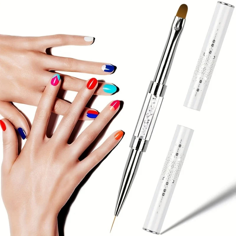Double-Ended Nail Art Brush – 2-in-1 Gel Brush & Picker Nail Art Brush PLUSH