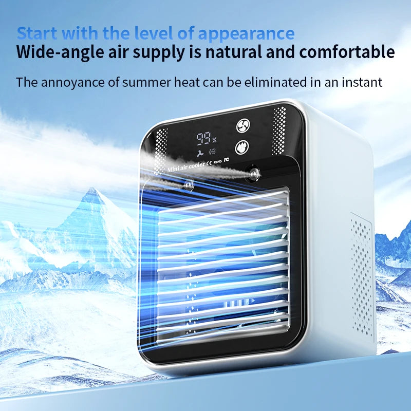 Portable Mini Air Cooler – Nano Mist LCD USB Rechargeable Portable Air Cooler PLUSH