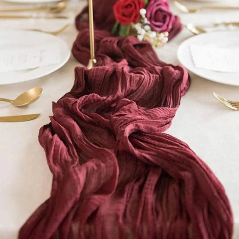 Cheesecloth Gauze Table Runner – Semi-Sheer Vintage Boho Table Runner PLUSH