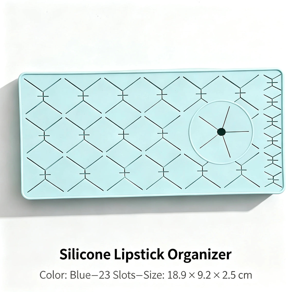 Silicone Lipstick Organizer – 23-Slot Makeup Storage Holder Makeup Organizer PLUSH BLUE-S