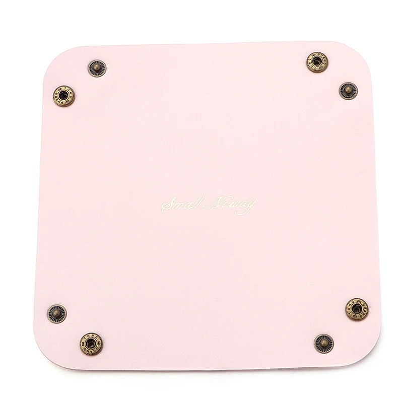 PU Leather Foldable Desktop Tray Organizer for Jewelry & Keys Foldable Desk Organizer PLUSH Pink