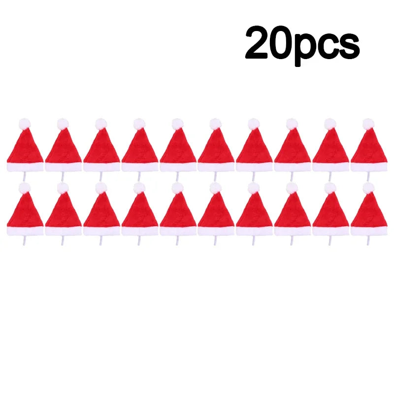 Dog Santa Hat – Red Plush Christmas Cap for Pets Pet Holiday Costume PLUSH red 20pcs