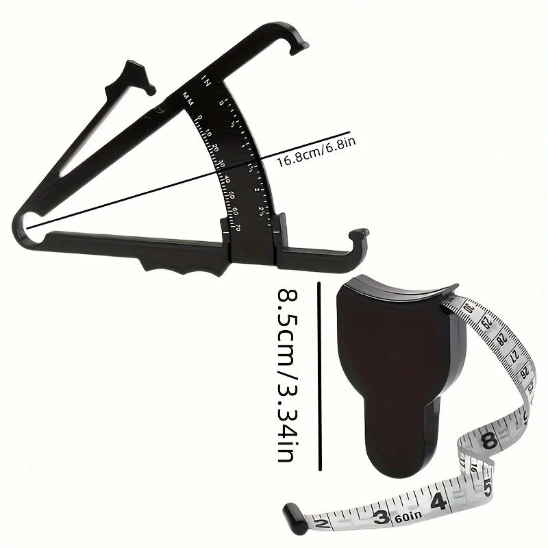 Body Fat Caliper & Waist Tape Measure Set – Fitness Tool Fitness Measuring Set PLUSH