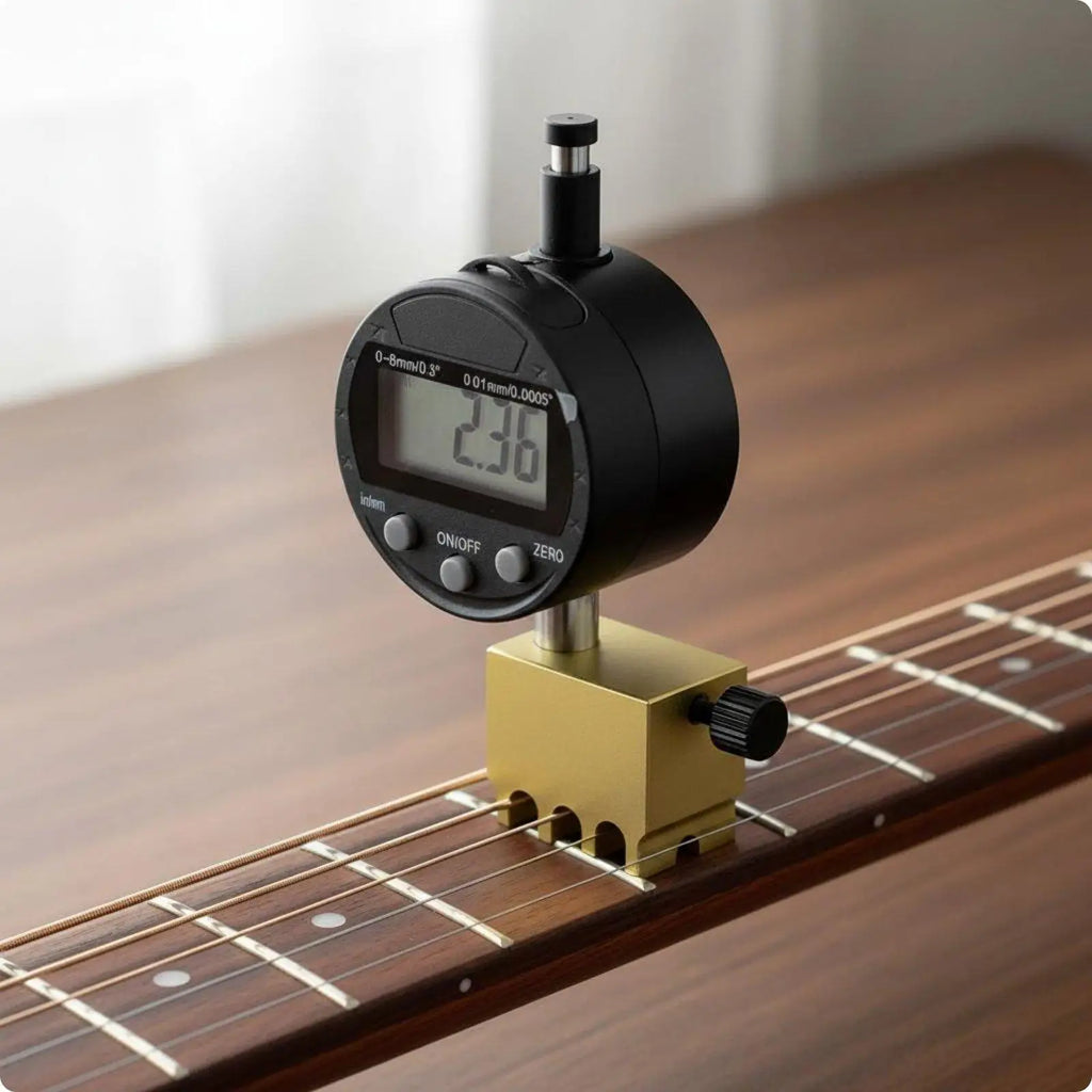 Digital Guitar String Action Gauge – Brass Luthier Setup Tool Guitar Setup Tool PLUSH forGuitarUpgraded