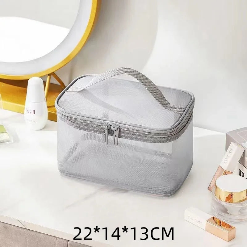 Travel Mesh Makeup Organizer Bag | Cosmetics Storage Box Makeup Organizer Bag PLUSH Single layer bag 2