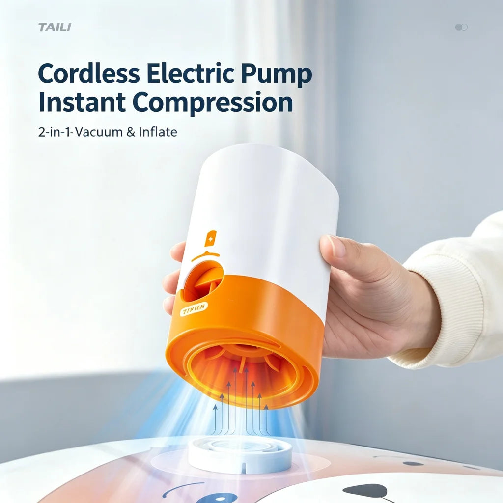 TAILI Wireless 2-in-1 Vacuum & Inflation Pump | Cordless Vacuum Compression Pump PLUSH