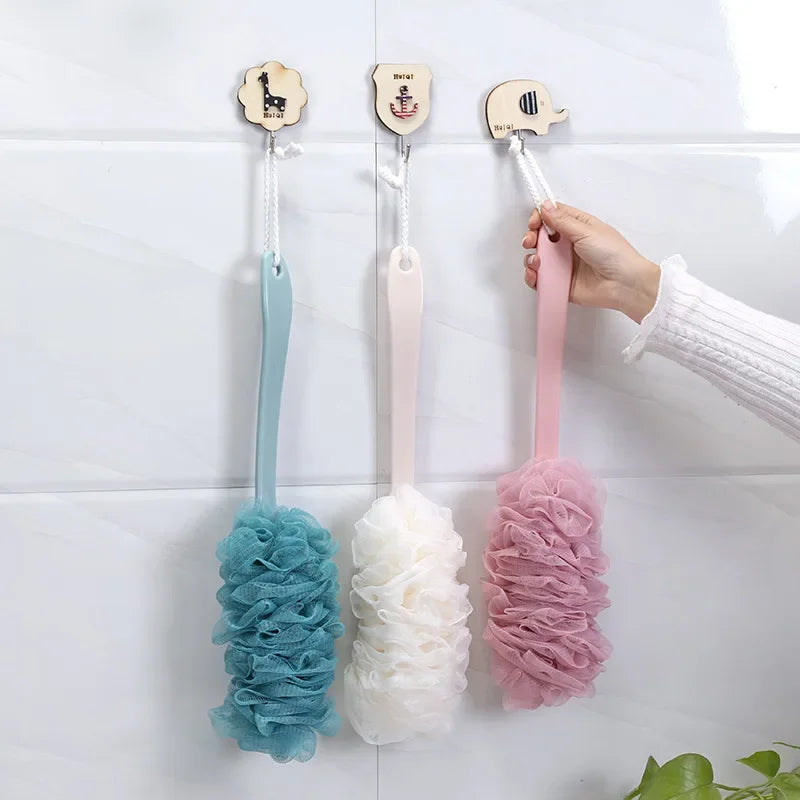 Long Handle Soft Mesh Bath Brush – Body Shower Scrubber Bath Shower Brush PLUSH