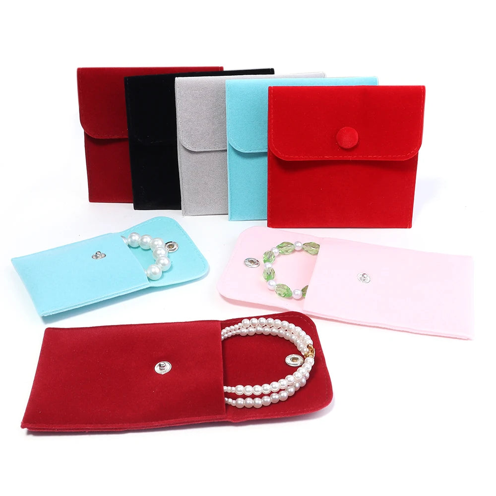 Velvet Snap Button Jewelry Pouch – Rings, Earrings & Gifts Jewelry Packaging Pouch PLUSH