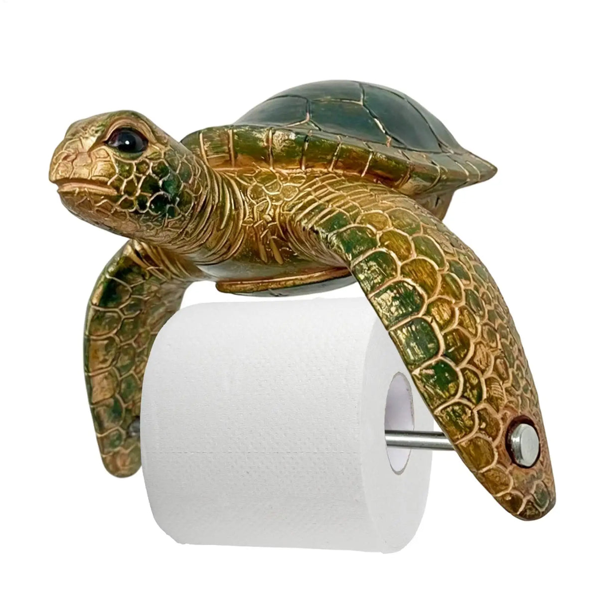Sea Turtle Wall Mount Toilet Paper Holder – Coastal Bathroom Toilet Paper Holder PLUSH