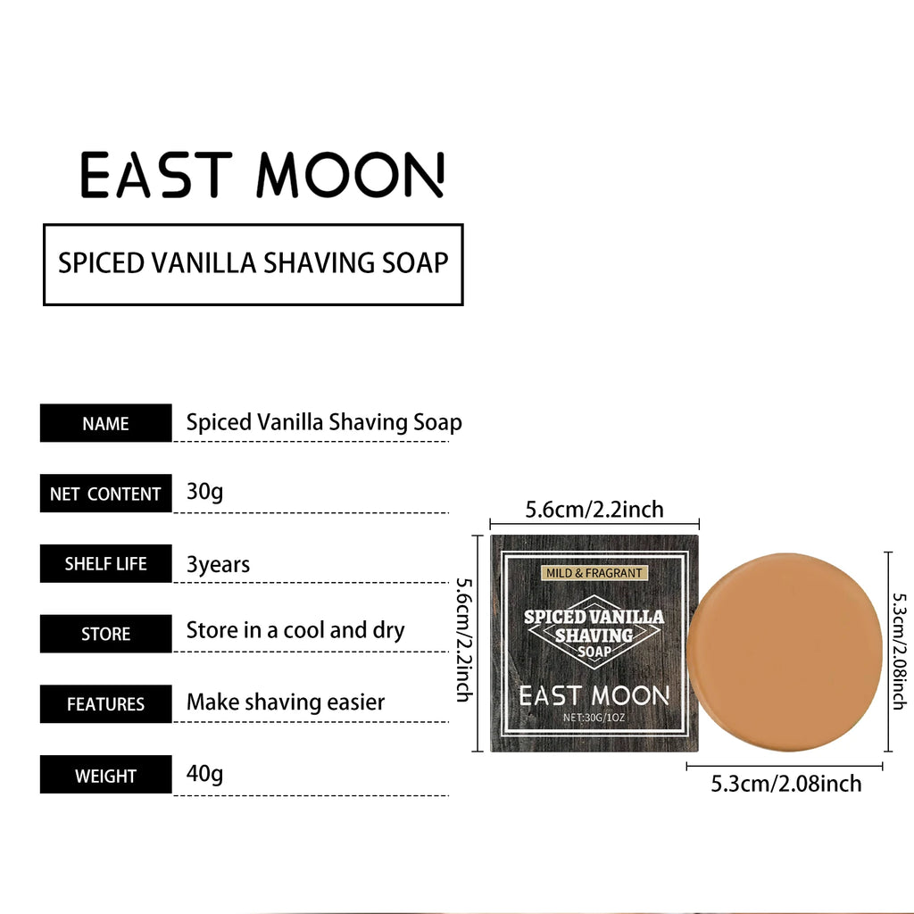 Vanilla Shaving Soap – Rich Foam, Smooth Glide | East Moon Shaving Soap Bar PLUSH