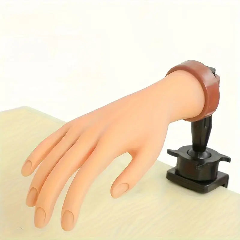 Nail Practice Mannequin Hand – Flexible Fingers & Desk Bracket Nail Practice Hand PLUSH