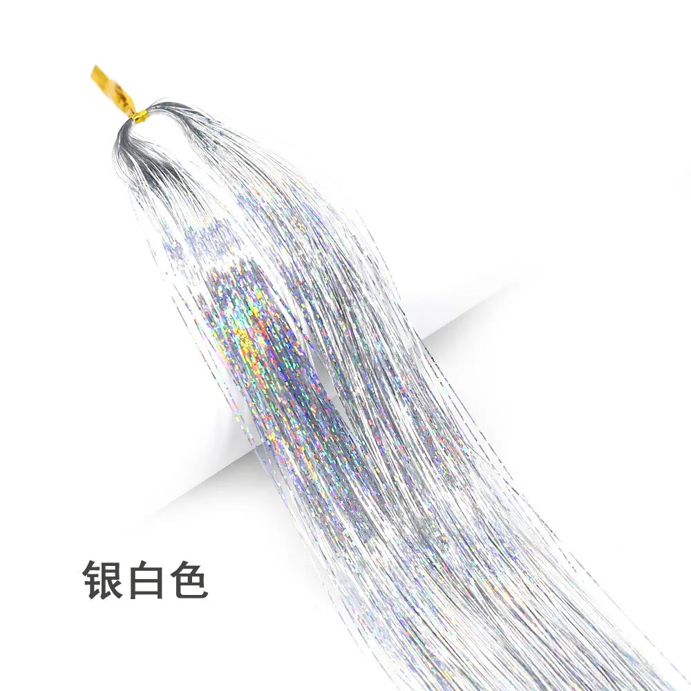 Hair Tinsel Kit – Glitter Rainbow Sparkle Extensions 94cm Hair Tinsel Extensions PLUSH 10