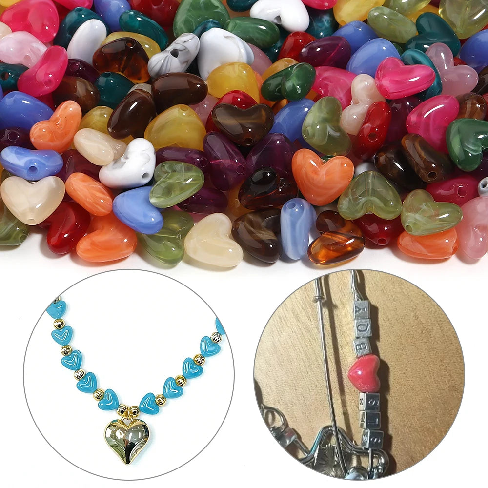 20pcs Two-Tone Heart Acrylic Spacer Beads – DIY Jewelry Making Acrylic Spacer Beads PLUSH