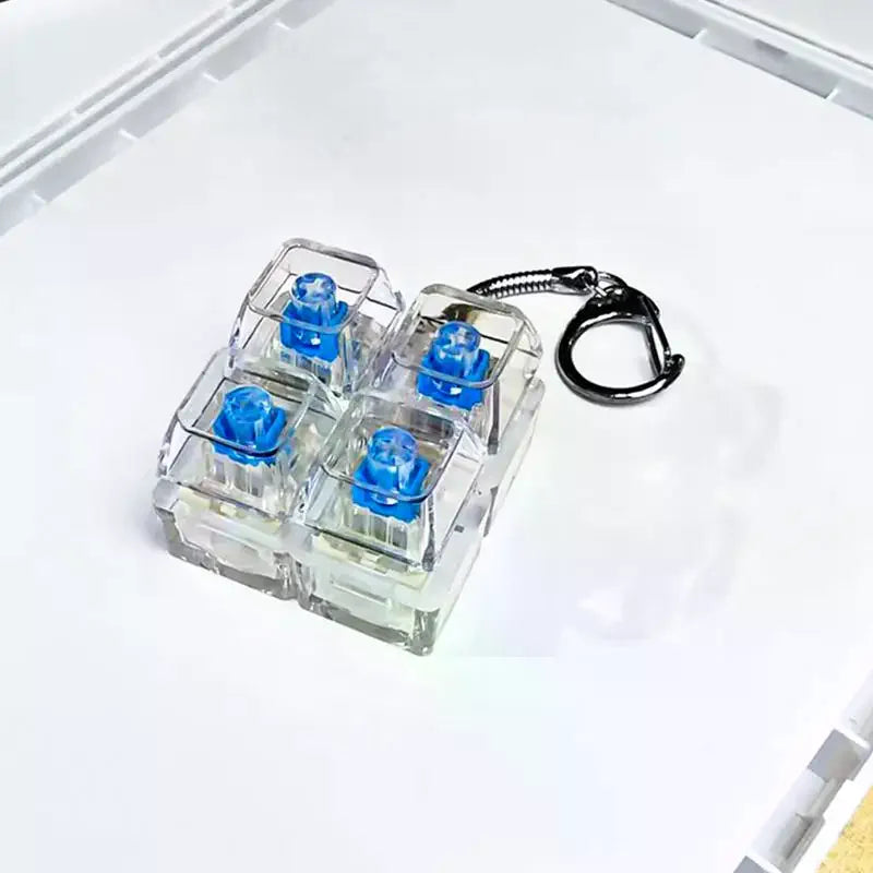 LED Keyboard Key Keychain – Pressable Button Desk Toy Novelty Keychain PLUSH