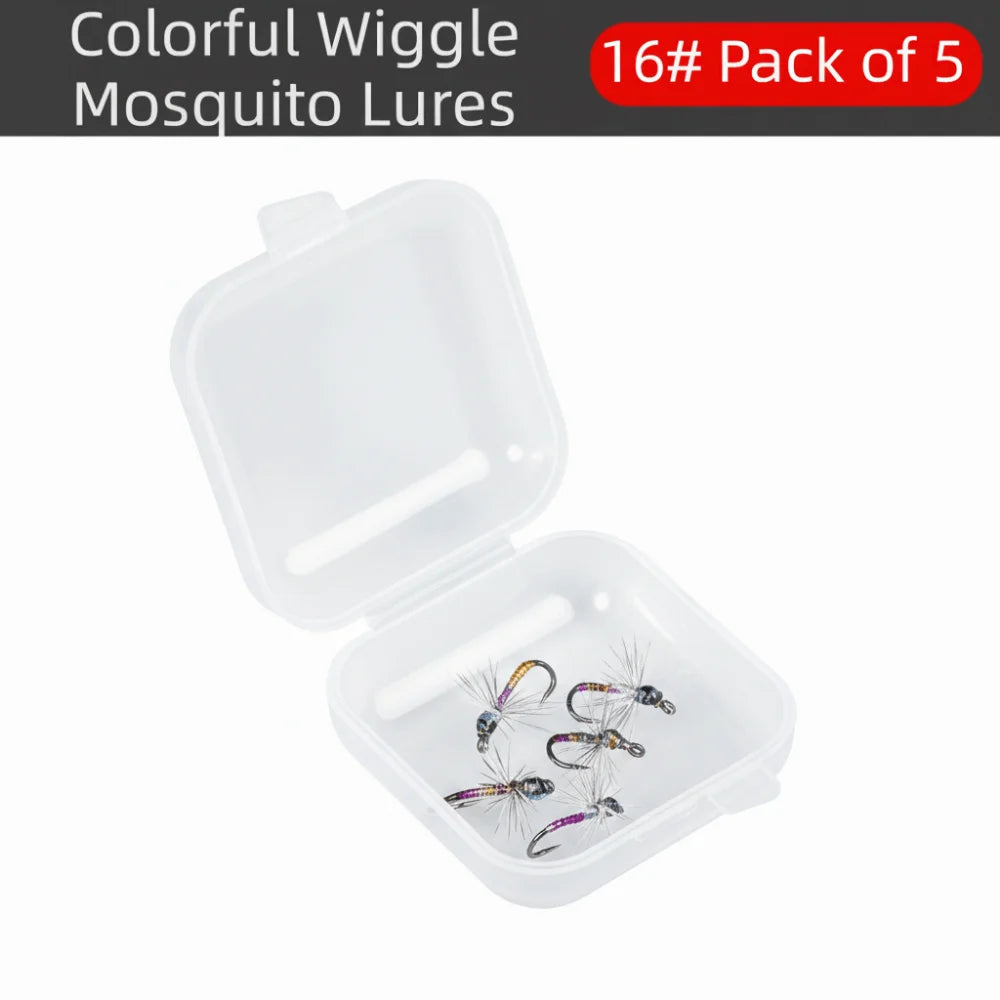 Reflective Fly Fishing Hooks Kit – Handmade High Carbon Flies Fly Fishing Hooks PLUSH Size16 5Pcs