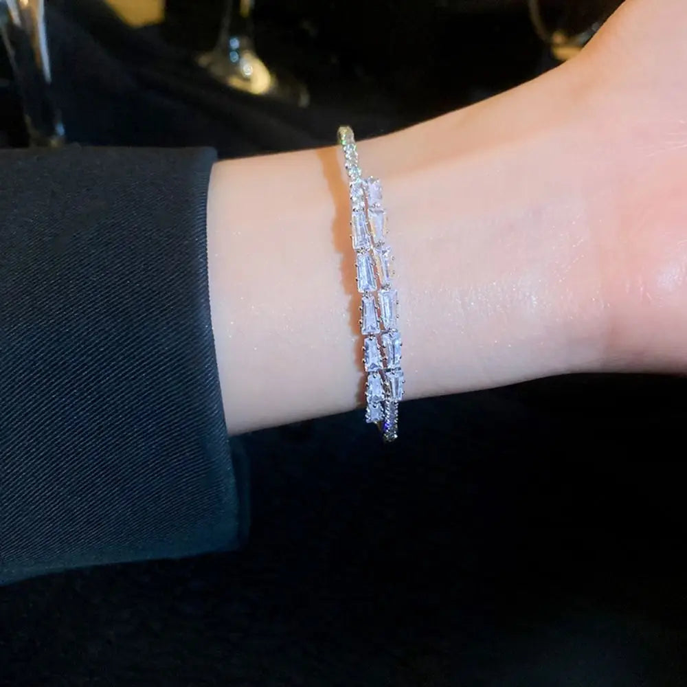Rhinestone Stainless Steel Cuff Bangle Bracelet for Women Cuff Bangle Bracelet PLUSH
