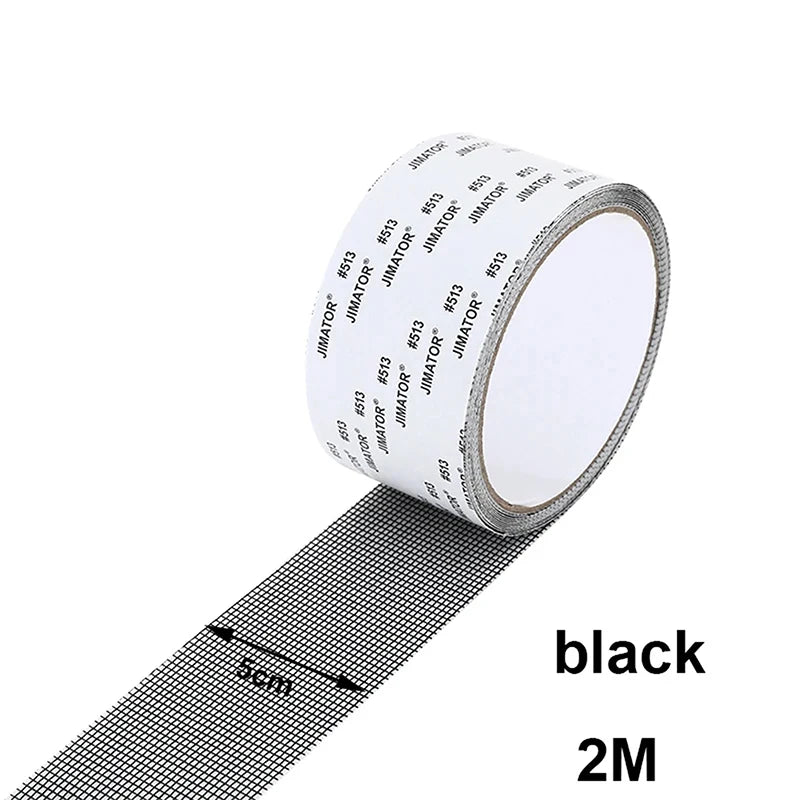 Window Screen Repair Tape Self-Adhesive Mesh Patch 5/10cm Screen Repair Tape PLUSH 5CMx2M Black