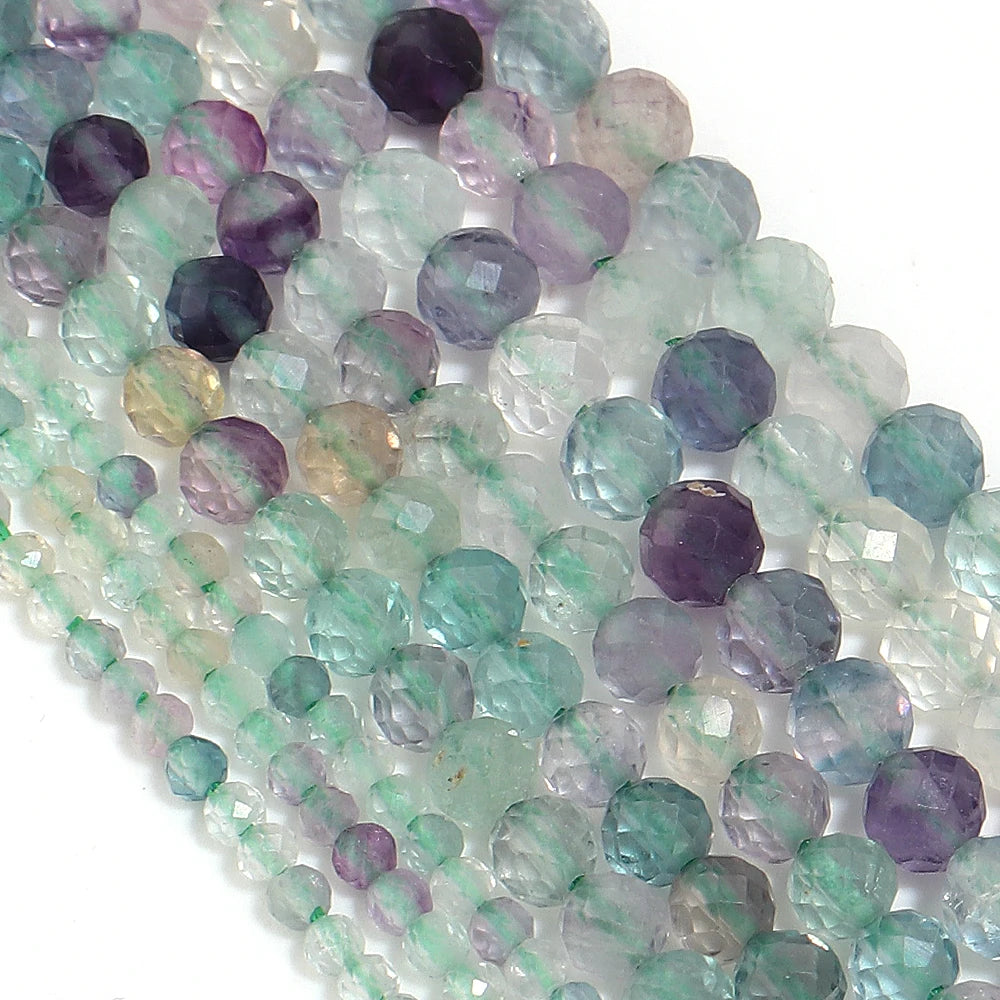 Green Fluorite Faceted Natural Stone Beads 2/3/4mm DIY Jewelry Natural Stone Beads PLUSH