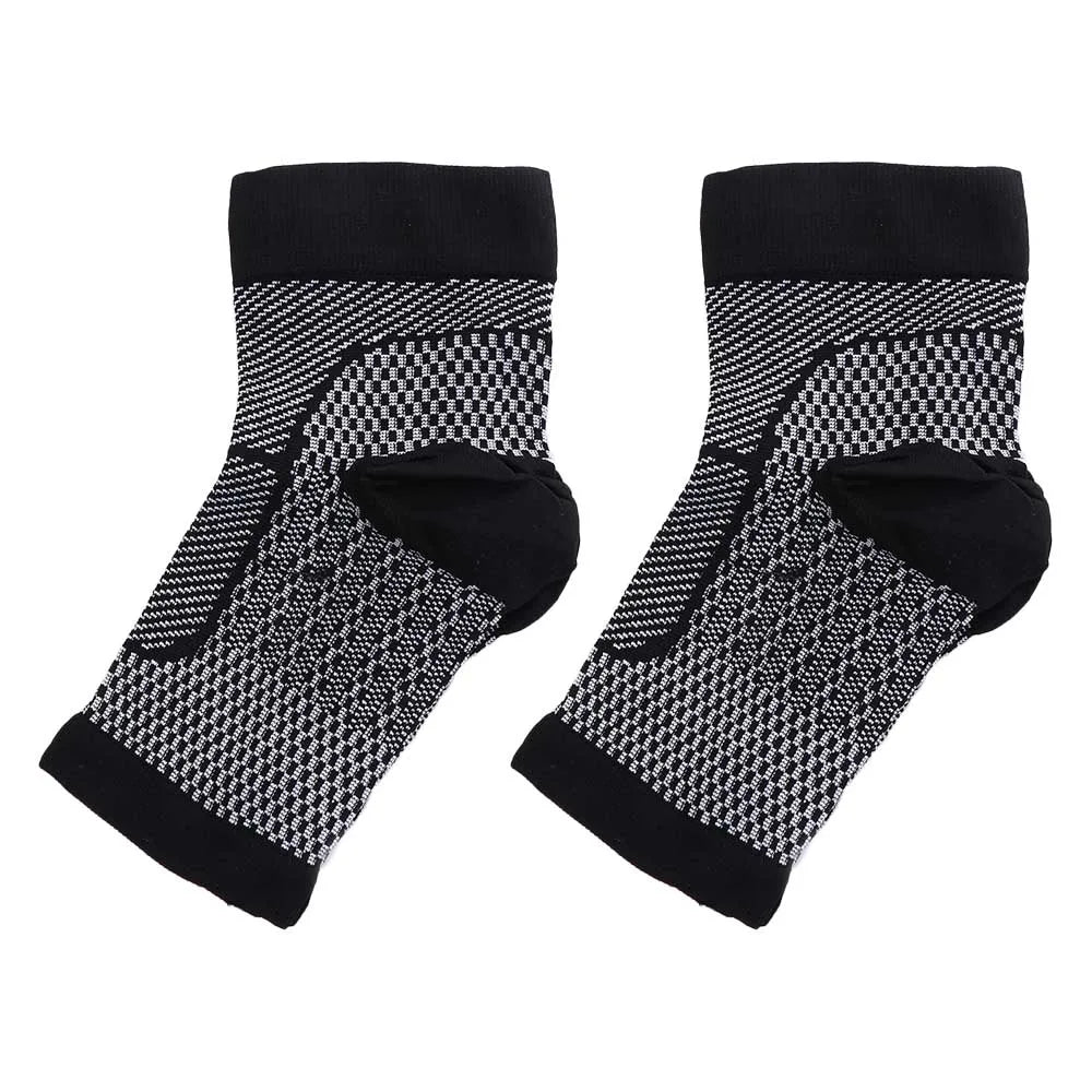 Ankle Brace Compression Sleeve – Nylon Spandex Foot Support Ankle Compression Sleeve PLUSH Black-L XL