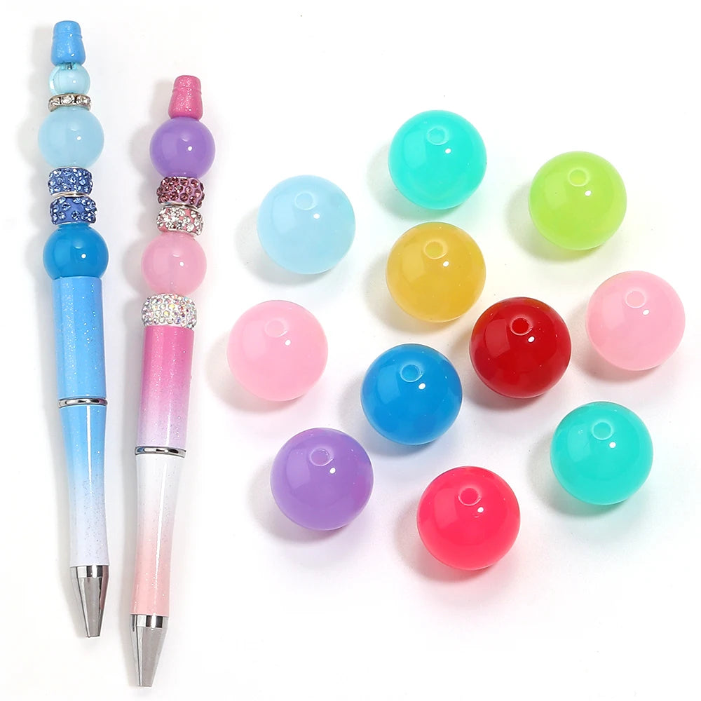 20pcs 16mm Jelly Acrylic Round Spacer Beads – DIY Jewelry Acrylic Spacer Beads PLUSH