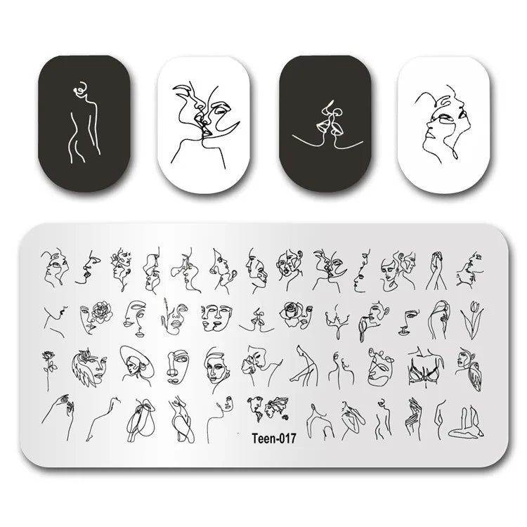 Nail Stamping Plates – Marble Leaves & Animals Stencils Nail Stamping Plate PLUSH DXEFV-17