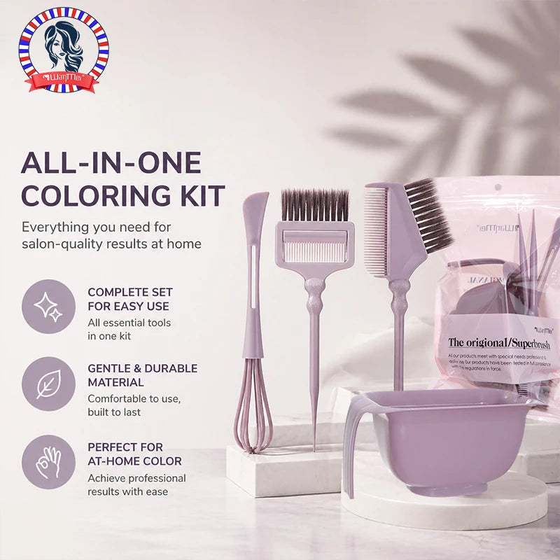 WANMEI All-in-One Hair Dye Kit – Reusable Salon Tools Set Hair Dye Tool Kit PLUSH