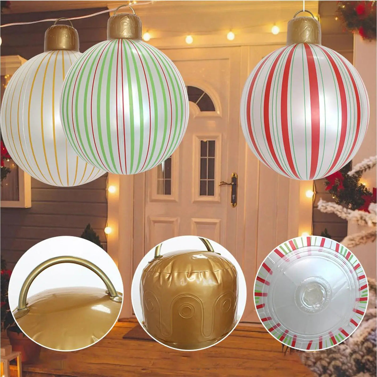 40cm Giant Inflatable Christmas Ball Ornament | PVC Xmas Décor Inflatable Christmas Ornament PLUSH