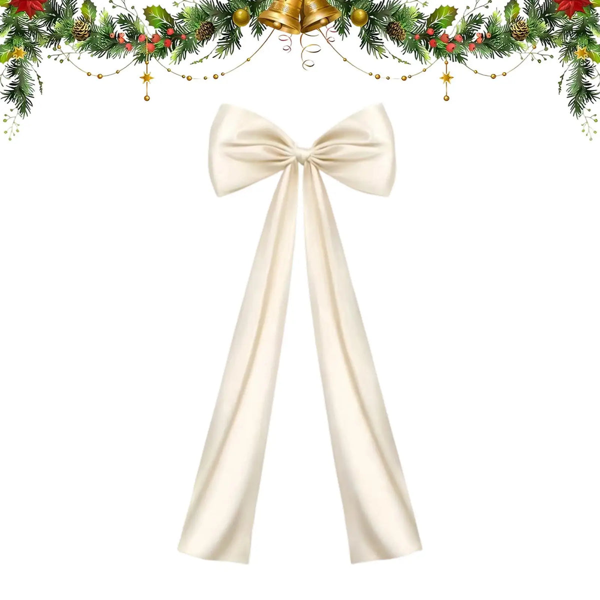 Large 47" Christmas Tree Bow Topper – Plush 3D Holiday Décor Christmas Tree Topper PLUSH
