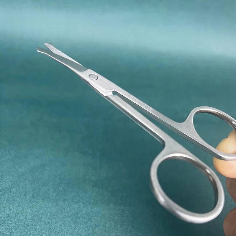 Stainless Steel Eyebrow & Nose Hair Safety Scissors Grooming Scissors PLUSH