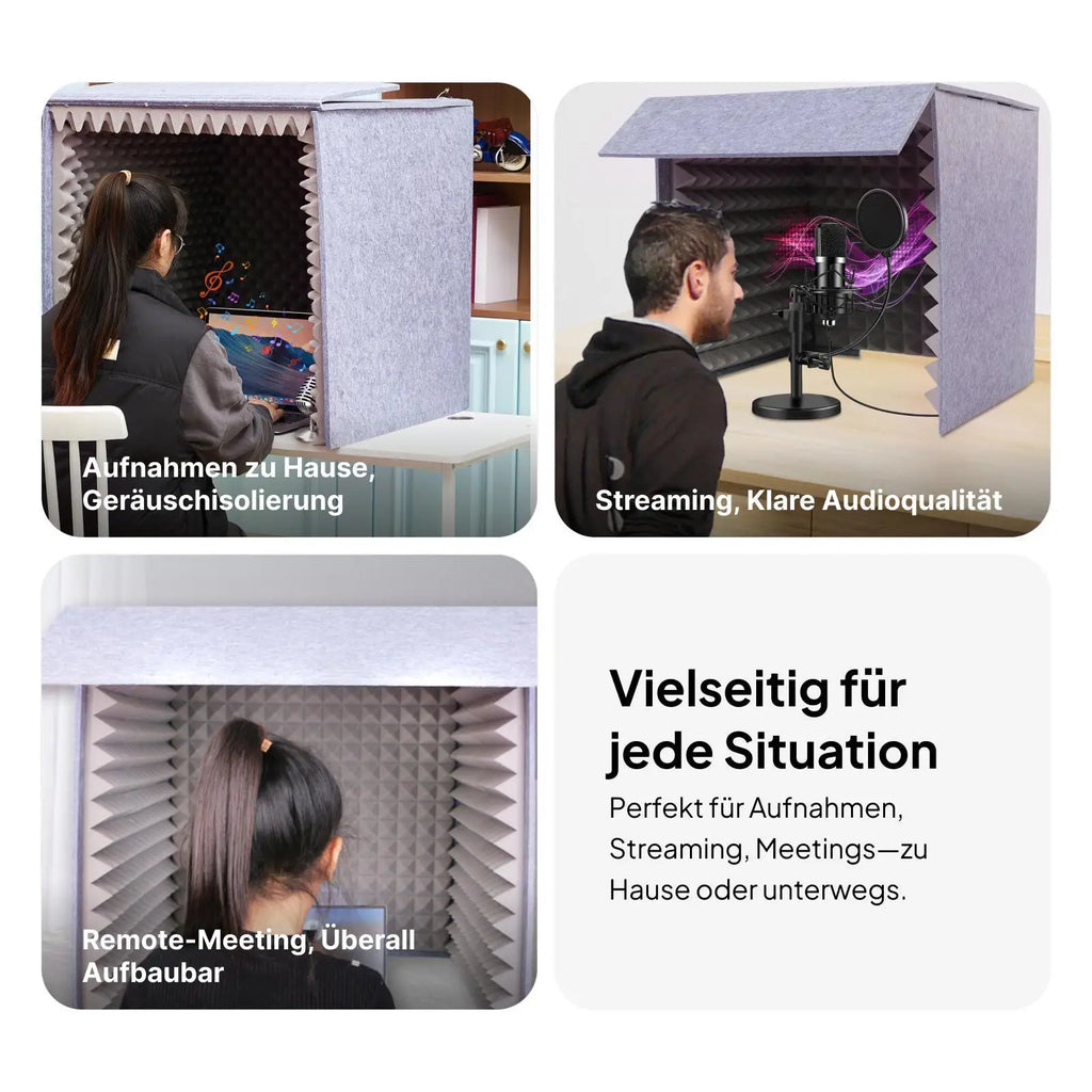 Portable Desktop Soundproof Booth | Vocal Absorbing Studio Box Recording Studio Booth PLUSH