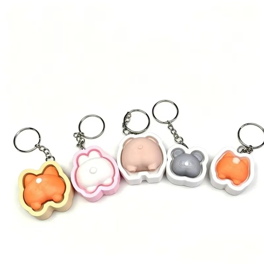 Cute Animal Fidget Clicker Keychain – Slow Rebound Squeeze Toy Fidget Keychain PLUSH