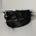 Punk Faux Fur Waist Belt Adjustable Retro Pin Buckle Cosplay Faux Fur Waist Belt PLUSH Black