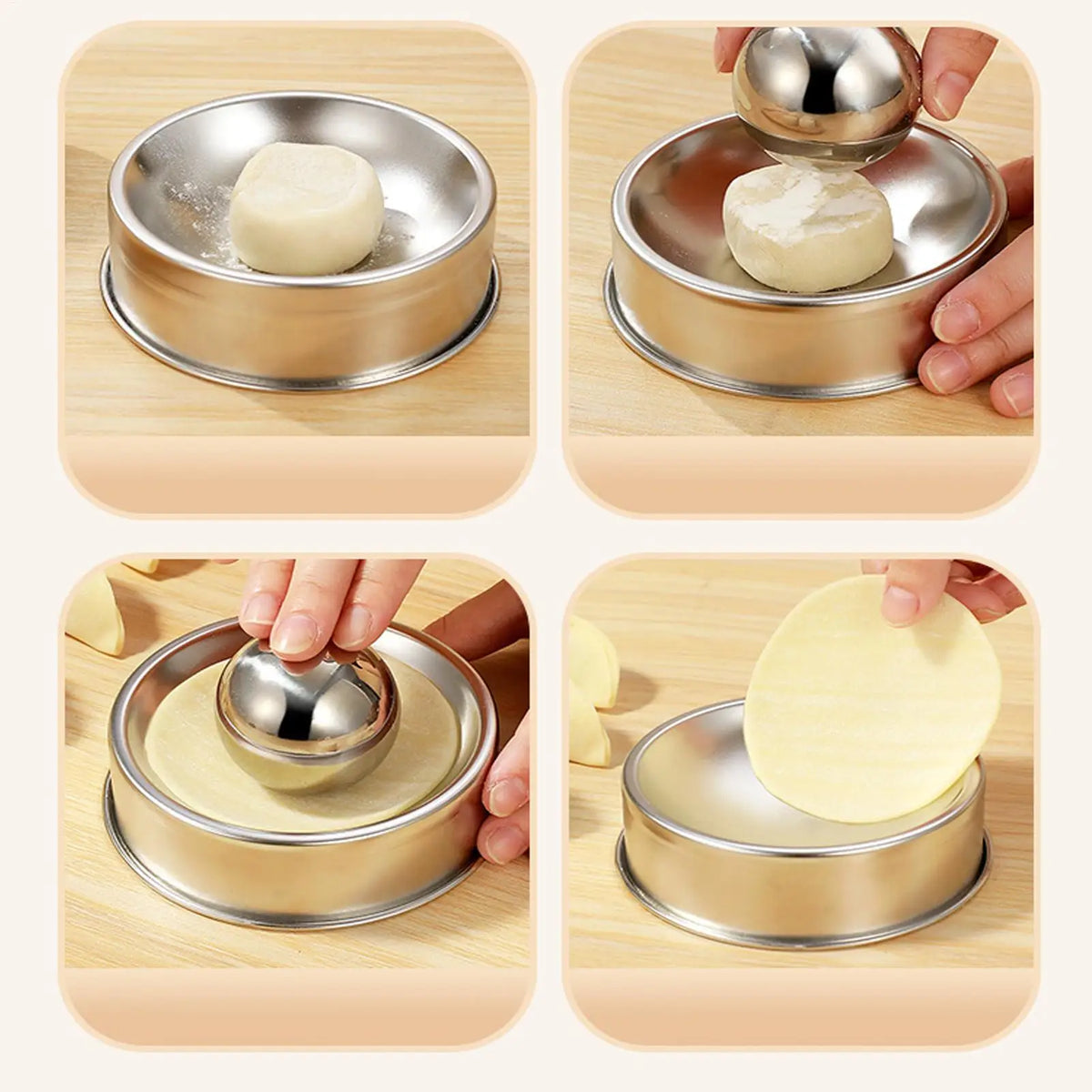 Stainless Steel Dumpling Skin Press & Dough Wrapper Mold Dumpling Wrapper Press PLUSH