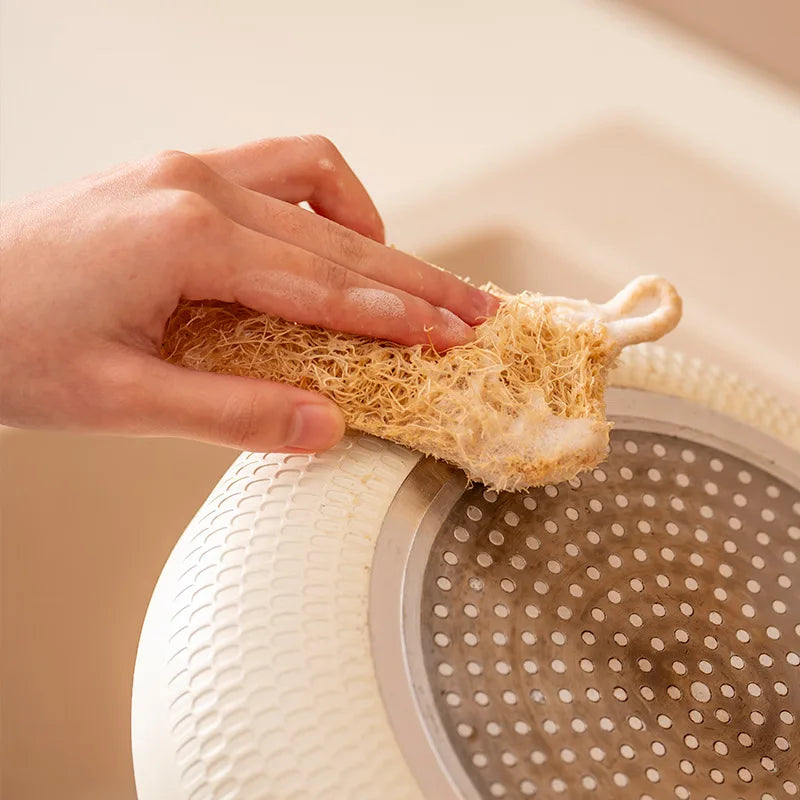Natural Loofah Dish Scrubber Pad – Reusable Kitchen Cleaner Kitchen Scrubber Pad PLUSH