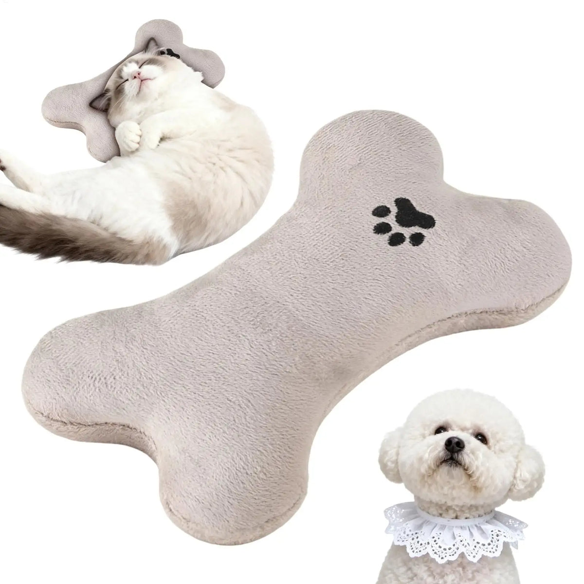 Bone Plush Pillow Chew Toy for Puppies, Kittens & Dogs Plush Pet Toy PLUSH