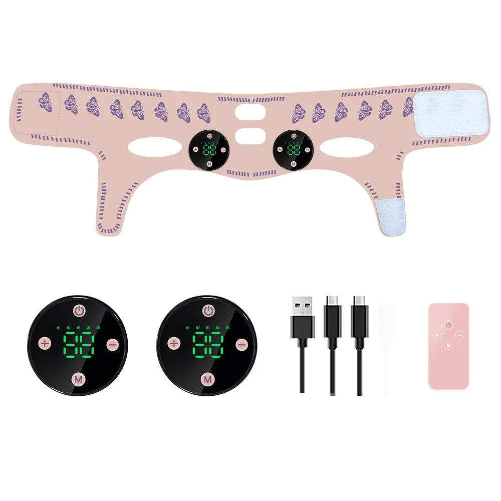 CAMMUO EMS Face Lifting Massage Strap | USB Rechargeable EMS Face Massager PLUSH Neck massage