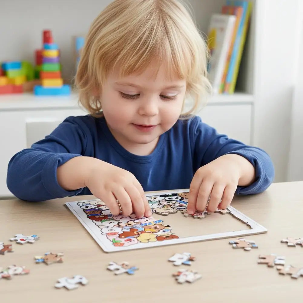 Wooden Cat Animal Puzzle – 50-Piece Irregular Laser-Cut Wood Wooden Jigsaw Puzzle PLUSH