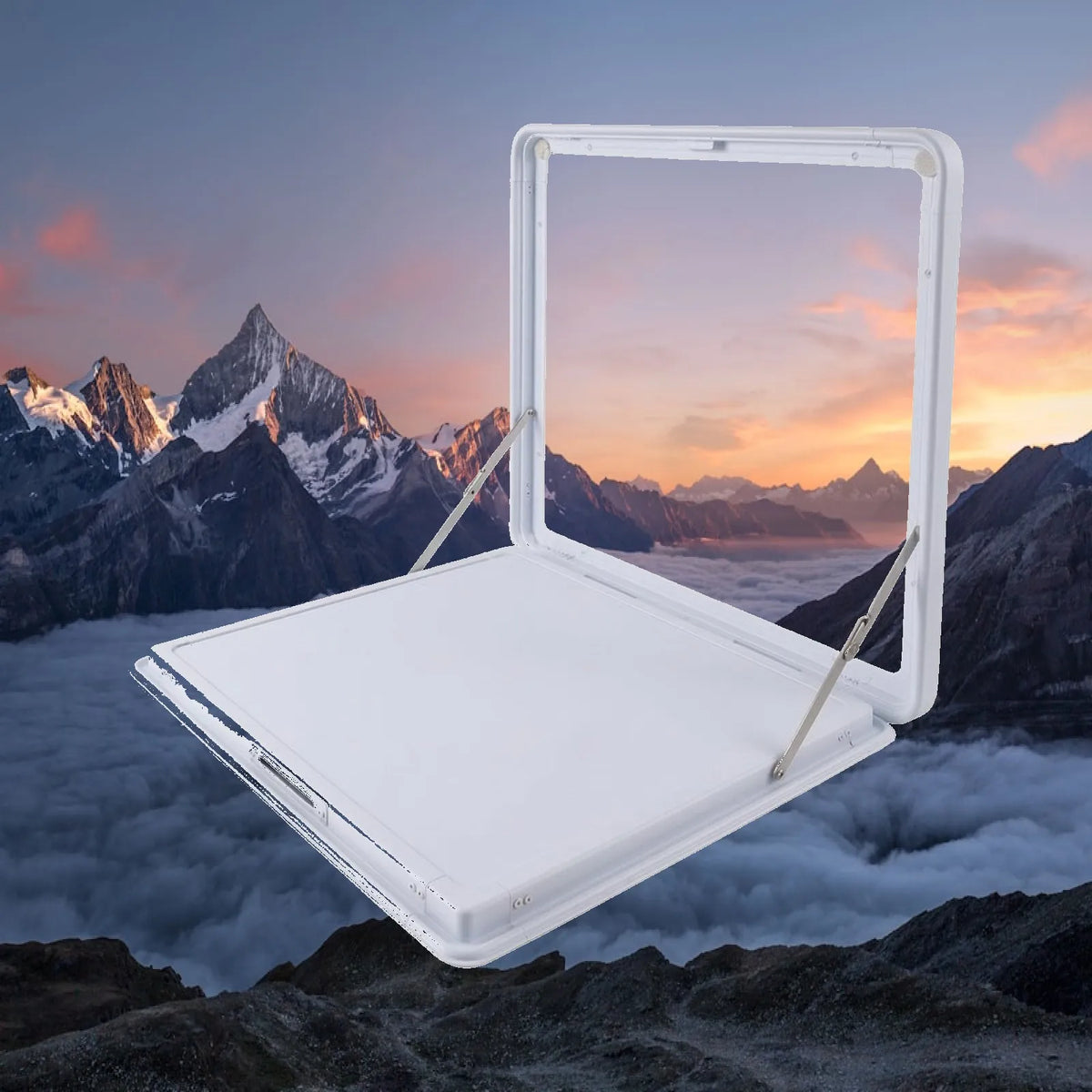 Fold-Down RV Wall Mount Table | Portable Outdoor Camping Station Folding Outdoor Table PLUSH White