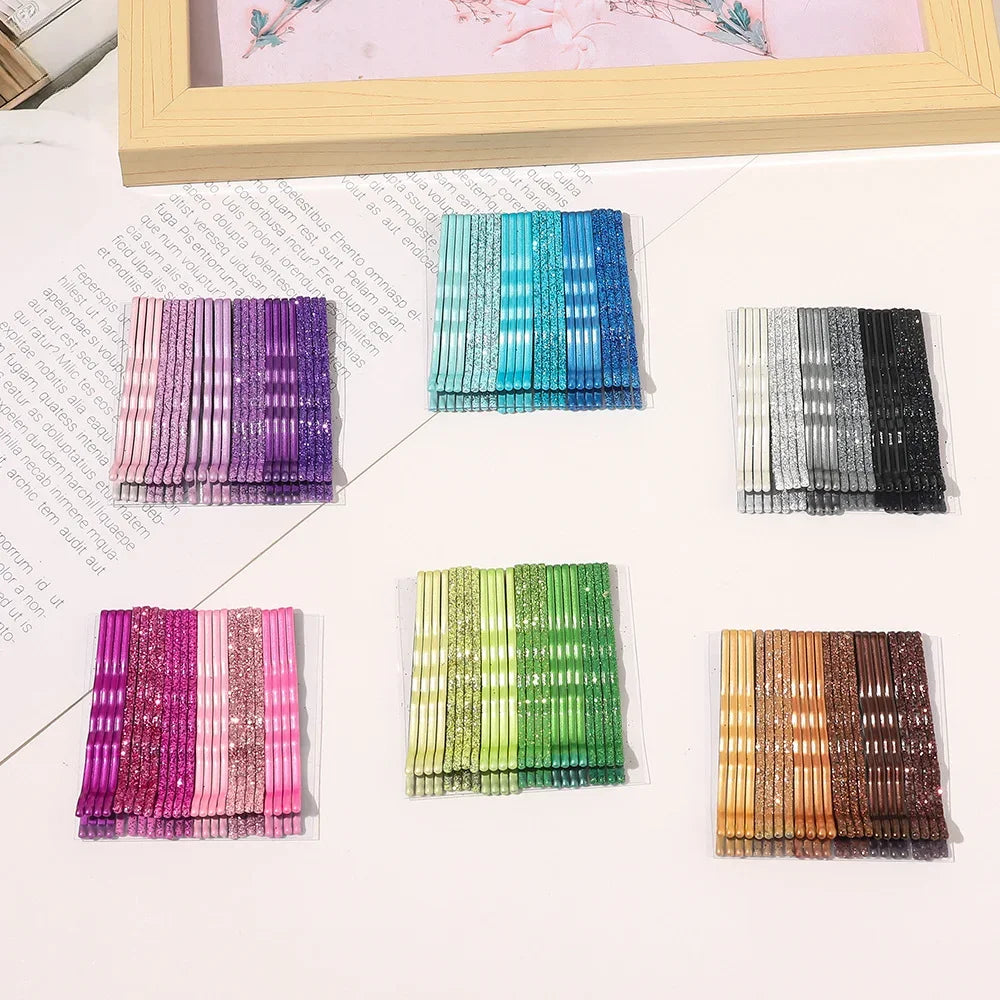 Glitter Metal Bobby Pins – Wavy Hair Side Clips, 20pcs Hair Clips & Pins PLUSH